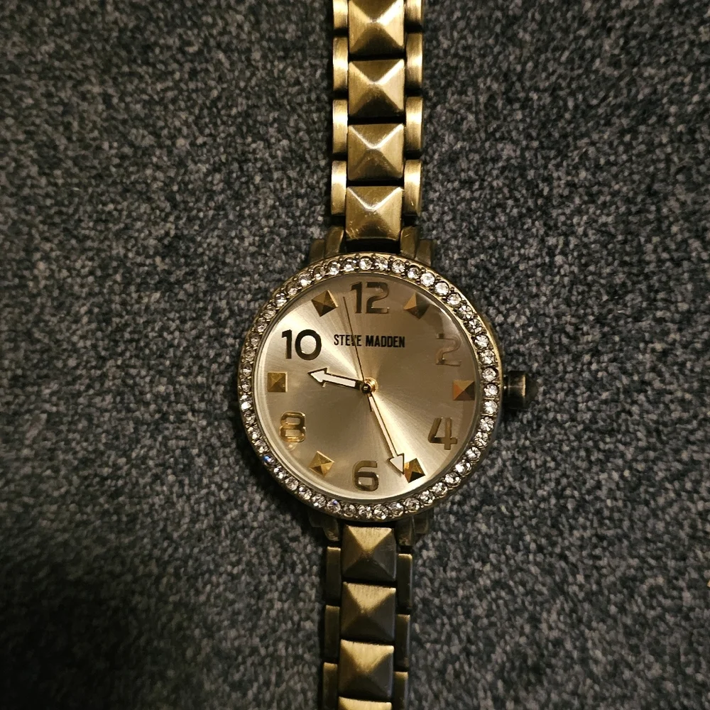 Steve Madden Two-Tone Crystal Watch